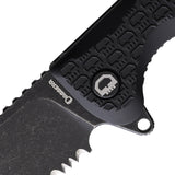 Daggerr Knives Wocket Linerlock Black FRN Folding Serrated Knife RWKFBKBWSR