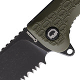 Daggerr Knives Wocket Linerlock OD Green FRN Folding Serrated Knife RWKFOLBWSR