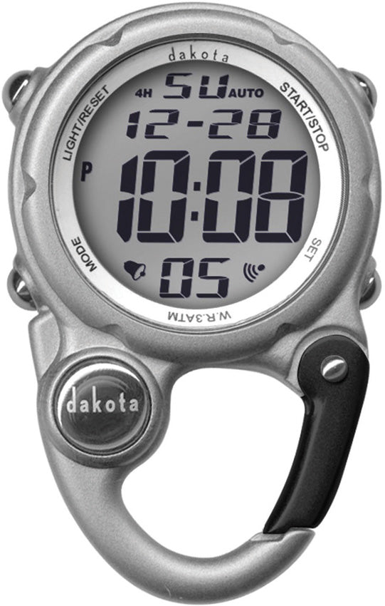 Dakota Digi Cute Clip Silver Stopwatch Carabiner Survival Pack Watch