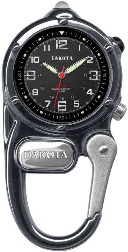 Dakota Mini Clip Microlight Black Aluminum Stainless Survival Pack Watch  3810