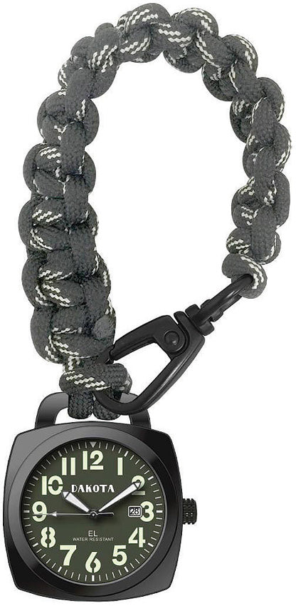 Dakota Black & White Paracord Clip Strap Bracelet Survival Pack Watch 3883