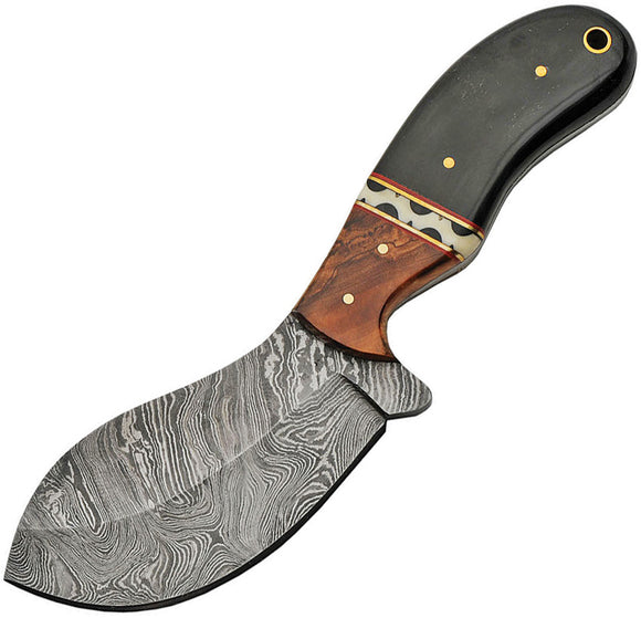 Damascus Skinner Fixed Blade Knife Black Horn Damascus Steel Skinner 1191