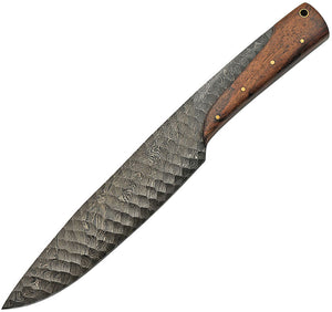 Damascus 12" Flint Fantasy Brown Wood Fixed Blade Knife + Sheath 1202