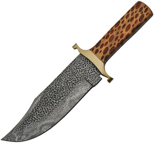 Damascus Steel Fixed Blade Bowie Knife w/ Wood Handle 1209