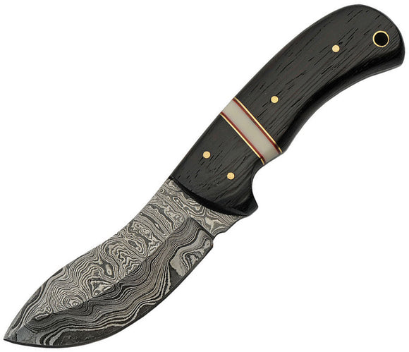 Damascus Skinner Wenge Wood Handle Knife + leather sheath 1239