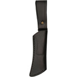 Damascus Hook Hunter Black Marble Knife + Leather Sheath 1260bk