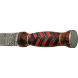 Damascus Red/Black Fixed Blade Knife