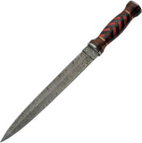 Damascus Red/Black Fixed Blade Knife