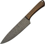 Damascus Wood Fixed Blade Knife