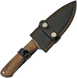 Damascus Wood Fixed Blade Knife