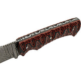 Damascus Magma Hunter Red & Black Micarta Damascus Fixed Blade Knife 1326