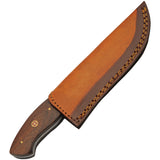 Damascus Hunter Brown Wood Damascus Steel Fixed Blade Knife 1336