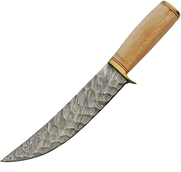 Damascus Bare Sycamore Hunter Sycamore Damascus Fixed Blade Knife 1346