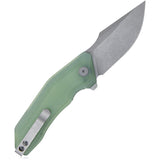 Damned Designs Basilisk Pocket Knife Linerlock Jade G10 Folding 14C28N 001GJ