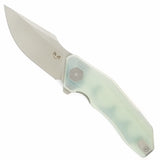 Damned Designs Basilisk Pocket Knife Linerlock Jade G10 Folding 14C28N 001GJ