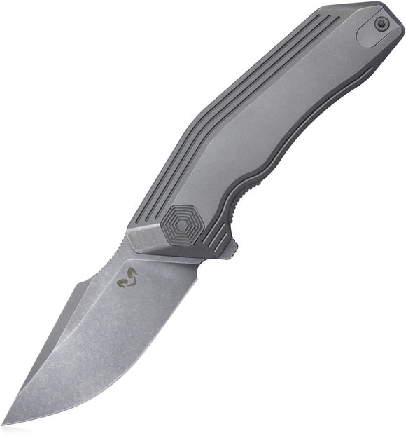 Damned Designs Basilisk Pocket Knife Linerlock Titanium Folding 14C28N 001TSW