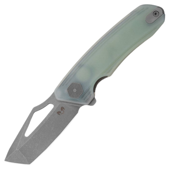 Damned Designs Banshee Pocket Knife Linerlock Jade G10 Folding N690 Blade 003GJ