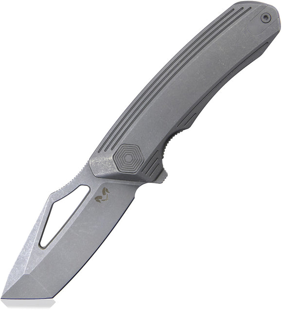Damned Designs Banshee Pocket Knife Linerlock Titanium Folding 14C28N 003TSW