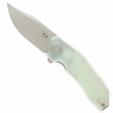 Damned Designs Cerberus Pocket Knife Linerlock Jade G10 Folding 14C28N 005GJ