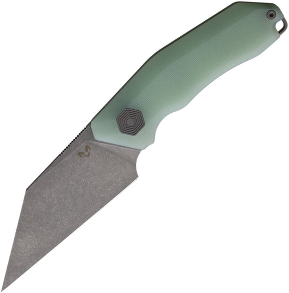 Damned Designs Fenrir Jade G10 14C28N Sandvik Stonewash Fixed Blade Knife 013GSW