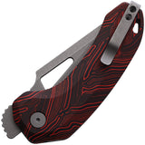 Damned Designs Oni XL Linerlock Black & Red G10 Folding 14C28N Knife 014XLBKRD