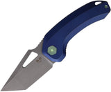 Damned Designs Oni XL Framelock Blue Titanium Folding S35VN Knife 014XLTBL2