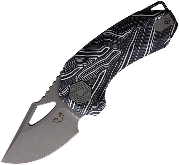 Damned Designs Djinn Linerlock Black & White G10 Folding 14C28N Knife 015BKWT