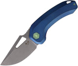 Damned Designs Djinn XL Framelock Blue Titanium Folding S35VN Knife 015XLTBL2