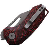Damned Designs Anzu Linerlock Black & Red G10 Folding 14C28N Knife 016BKRD
