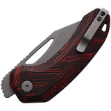 Damned Designs Anzu XL Linerlock Black & Red G10 Folding 14C28N Knife 016XLBKRD