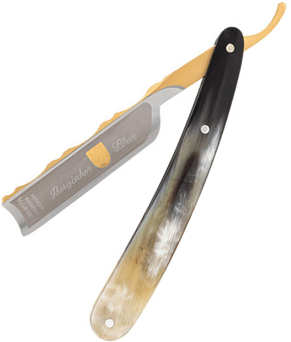 Dovo Bergischer Lowe Straight Razor Horn Folding Carbon Pocket Knife 10581193