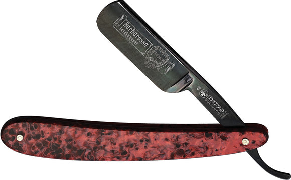 Dovo Barbarossa 5/8 Straight Razor Red Acrylic Folding Pocket Knife 12582336