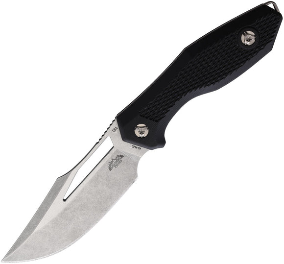 Dark Pines Widow Maker Black G10 Carbon Steel Fixed Blade Knife 001