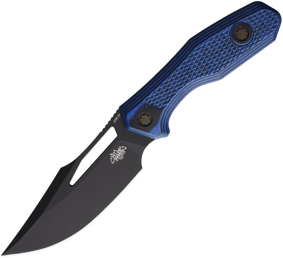 Dark Pines WidowMaker 3.5 V2 Blue G10 Carbon Steel Fixed Blade Knife 004