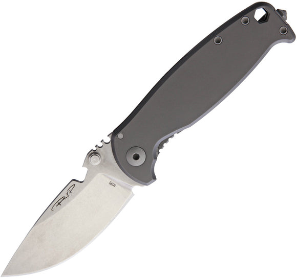 DPx Gear HEST/F Decade Framelock Gray Titanium Folding M390 Pocket Knife HSF011