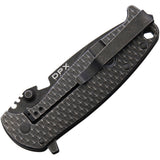 DPx Gear HEST/F Framelock Black Titanium Folding Bohler M390 Pocket Knife HSF014