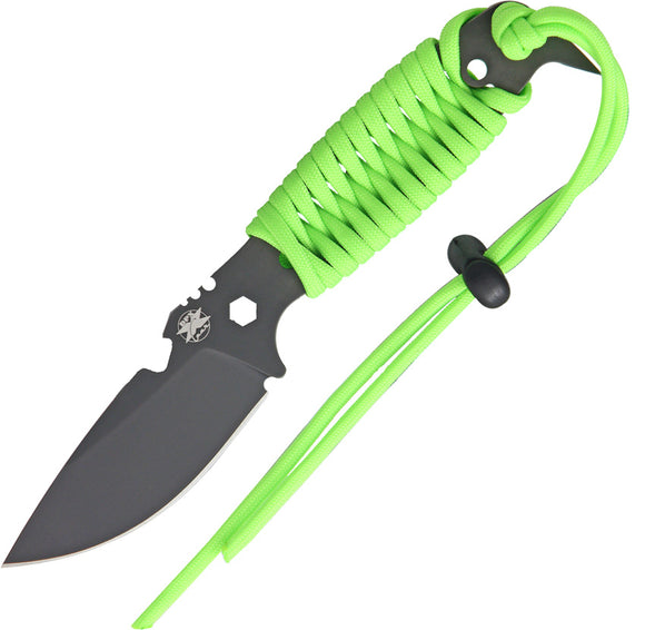 DPx Gear HEST II Assault Neon Green Paracord Fixed Blade Knife G-10 Handle DPXHSX026