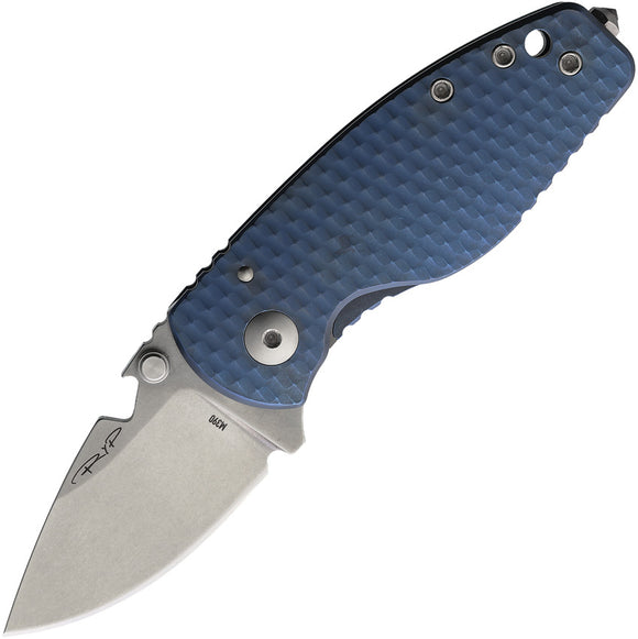 DPx Gear HEST Framelock Blue Titanium Folding Bohler M390 Pocket Knife HTF019