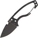 DPx Gear HEAT Hiker Black Fixed Blade Carabiner Clip Handle Knife