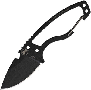 DPx Gear HEAT Hiker Black 1095HC Fixed Blade Knife w/ Sheath HTX023