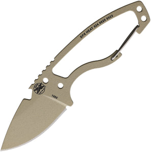 DPx Gear HEAT Hiker Desert Tan 1095HC Fixed Blade Knife w/ Sheath HTX024