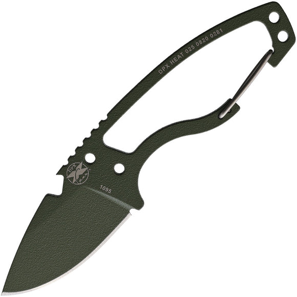 DPx Gear HEAT Hiker OD Green 1095HC Fixed Blade Knife w/ Sheath HTX025