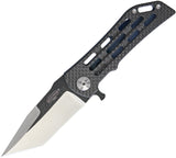 Darrel Ralph Dominator CF Blue Flag Tanto Carbon Fiber Folding Knife DDR 026