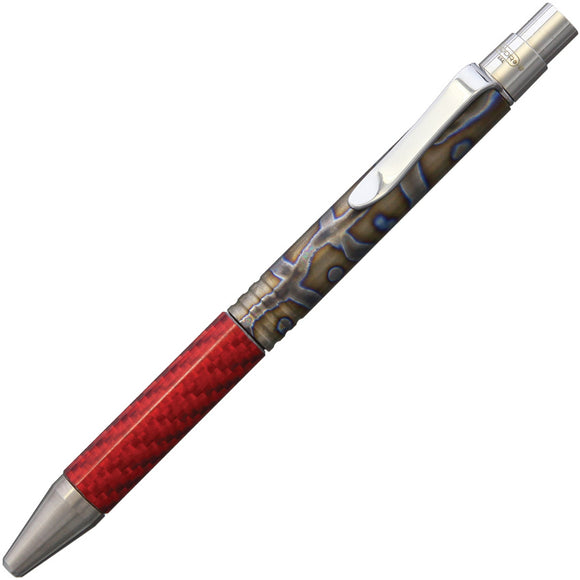 Darrel Ralph Go Natural Red Carbon Fiber & Titanium Quiet Click Pen 072