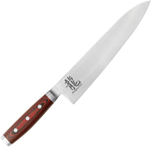 Dragon Apogee Chefs Red Micarta CTS-BD1 Stainless Fixed Blade Knife 00810