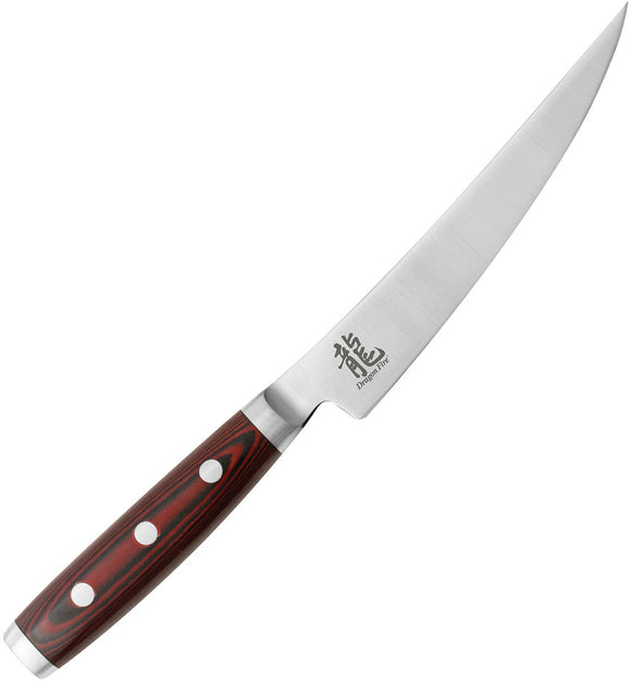 Dragon Apogee Fillet Brown/Red Micarta BD1 Steel Fixed Blade Knife 00824