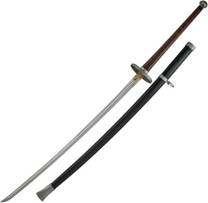 Dragon King Big Miao Dao Katana Brown Leather Wrapped Carbon Steel Sword 11190