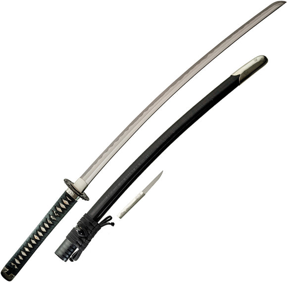 Dragon King Lone Wolf Katana Black Cord Wrapped Steel Sword w/ Scabbard 35050