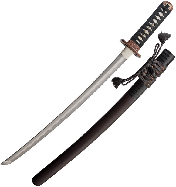 Dragon King Pine Crane Wakizashi Cord Wrapped Steel Sword w/ Scabbard 35300