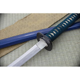 Dragon King War Horse Katana Blue Cord Wrapped Steel Sword w/ Scabbard 35350